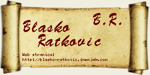 Blaško Ratković vizit kartica